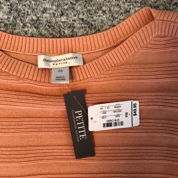 NWT.  Christopher and Banks Peach Sweater - Picture 9 of 11